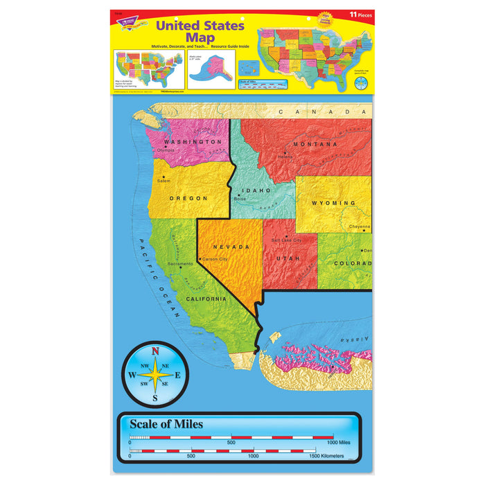 T8160 Bulletin Board United States Map Package