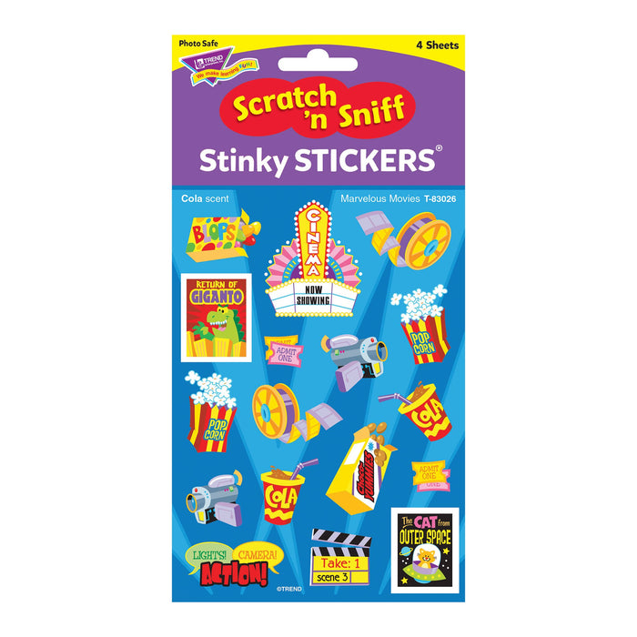 T83026 Stickers Scratch n Sniff Cola Marvelous Movies Package