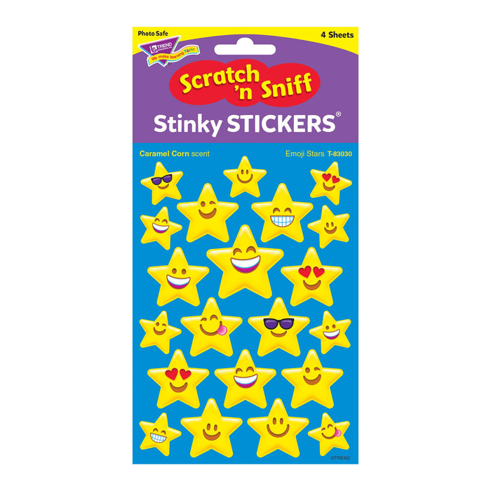 T83030 Stickers Scratch n Sniff Caramel Corn Emoji Stars Package