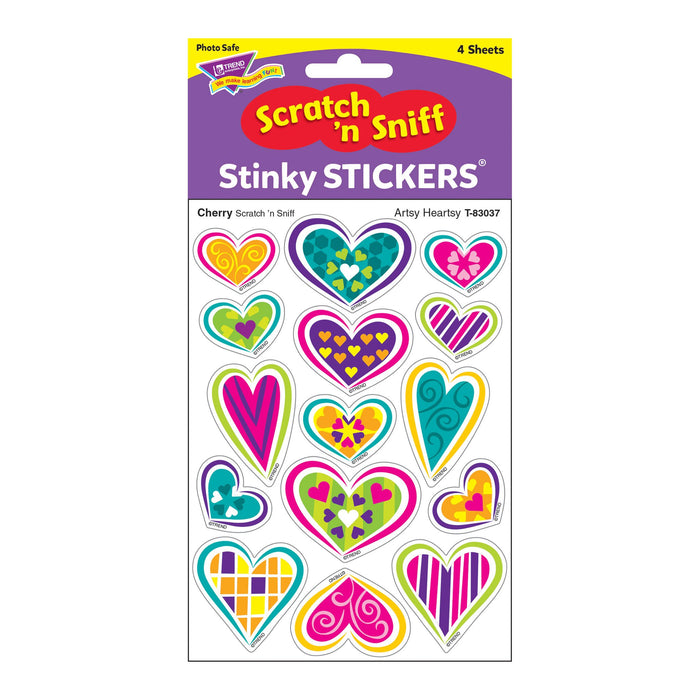 T83037 Stickers Scratch n Sniff Cherry Hearts Package