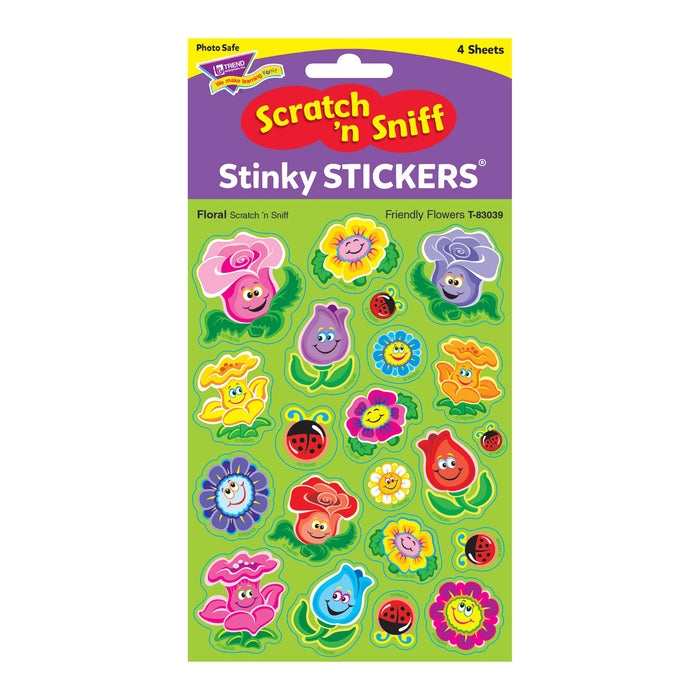 T83039 Stickers Scratch n Sniff Floral Friendly Flowers Package