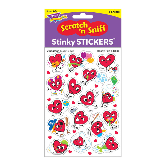 T83042 Stickers Scratch n Sniff Cinnamon Emoji Hearts Package