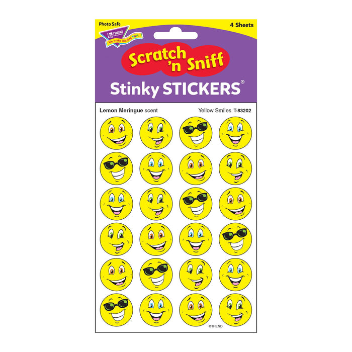 T83202 Stickers Scratch n Sniff Lemon Meringue Yellow Smile Package