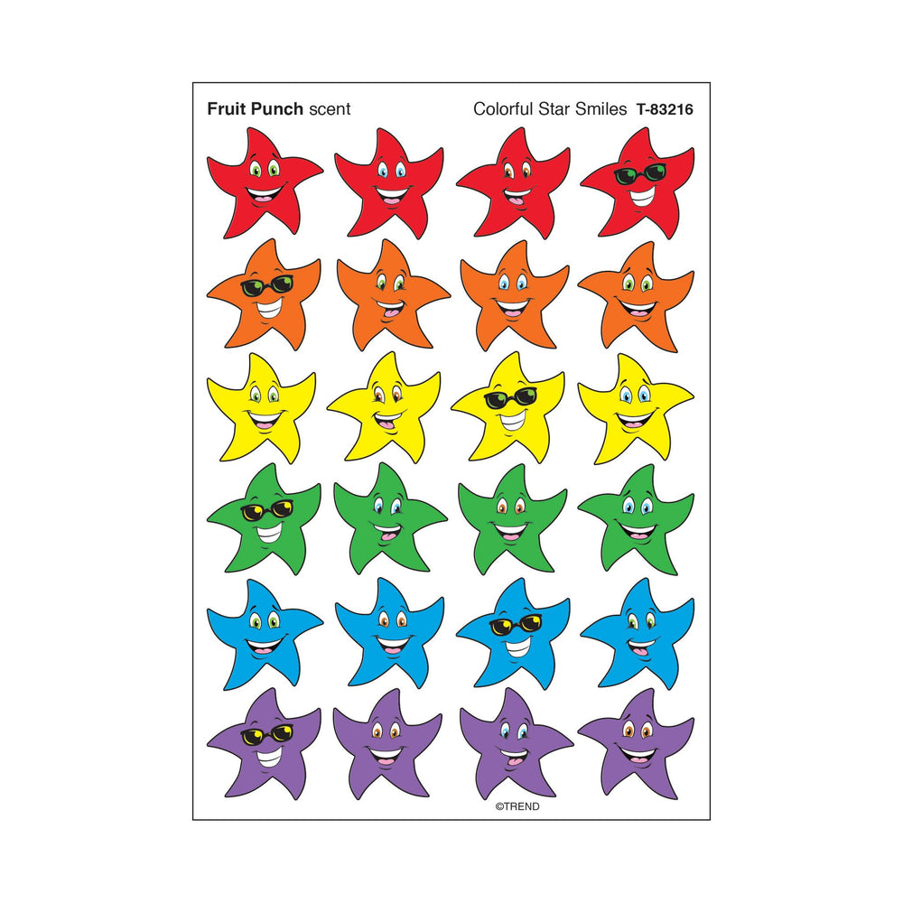 T83216 Stickers Scratch n Sniff Fruit Punch Colorful Star Smile