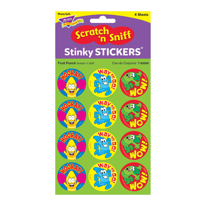 T83300 Stickers Scratch n Sniff Fruit Punch Crayons Package