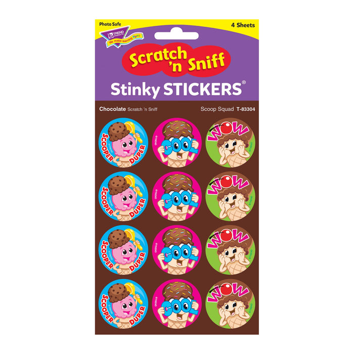 T83304 Stickers Scratch n Sniff Chocolate Ice Cream Package