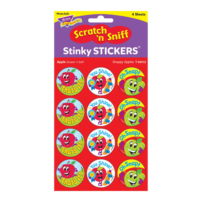 T83312 Stickers Scratch n Sniff Apple Praise Words Package