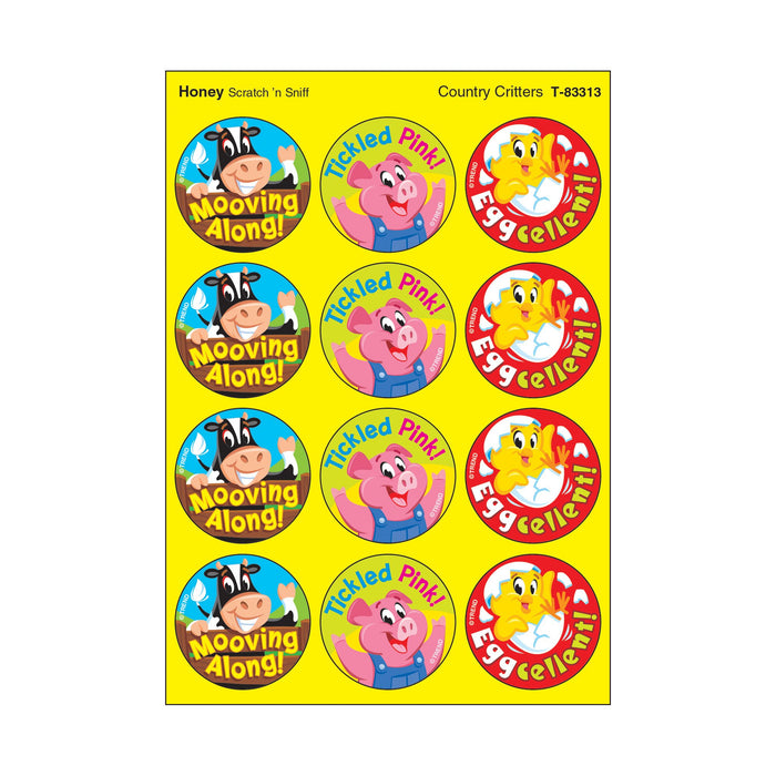T83313 Stickers Scratch n Sniff Honey Farm Animals
