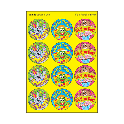 T83314 Stickers Scratch n Sniff Vanilla Birthday Party