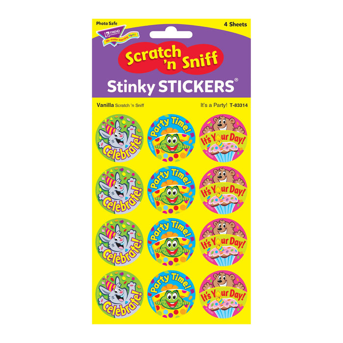 T83314 Stickers Scratch n Sniff Vanilla Birthday Party Package