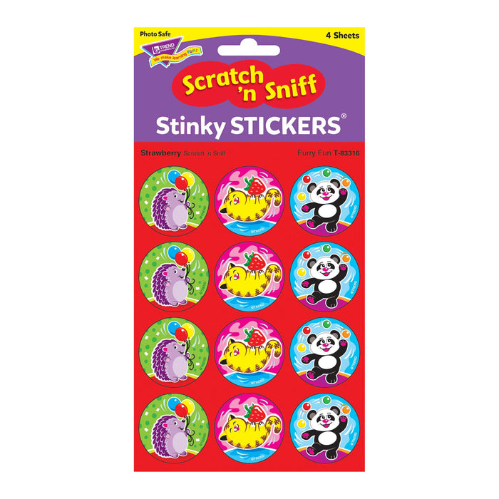 T83316 Stickers Scratch n Sniff Strawberry Furry Fun Package