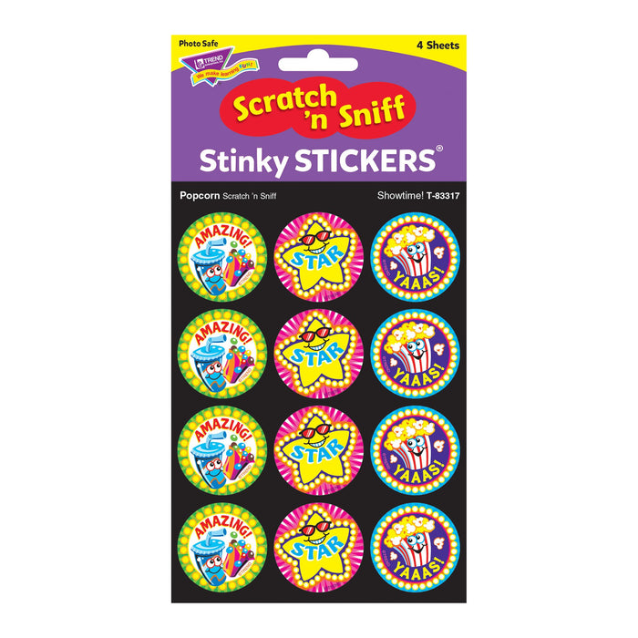 T83317 Stickers Scratch n Sniff Popcorn Movie Showtime Package