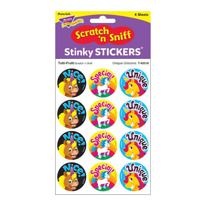T83318 Stickers Scratch n Sniff Tutti Frutti Unicorns Package