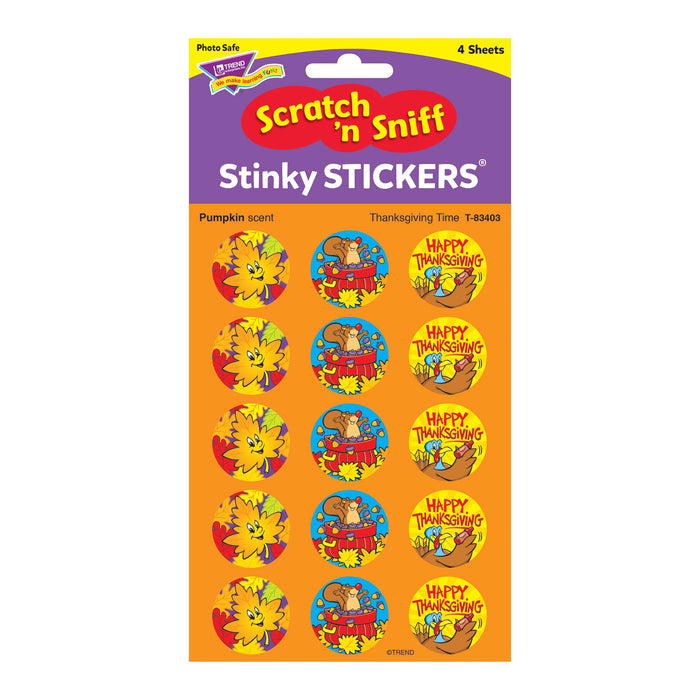 T83403 Stickers Scratch n Sniff Pumpkin Thanksgiving Package