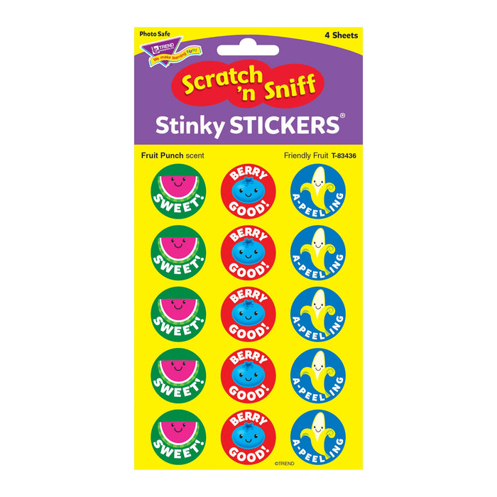 T83436 Stickers Scratch n Sniff Fruit Punch Praise Words Package