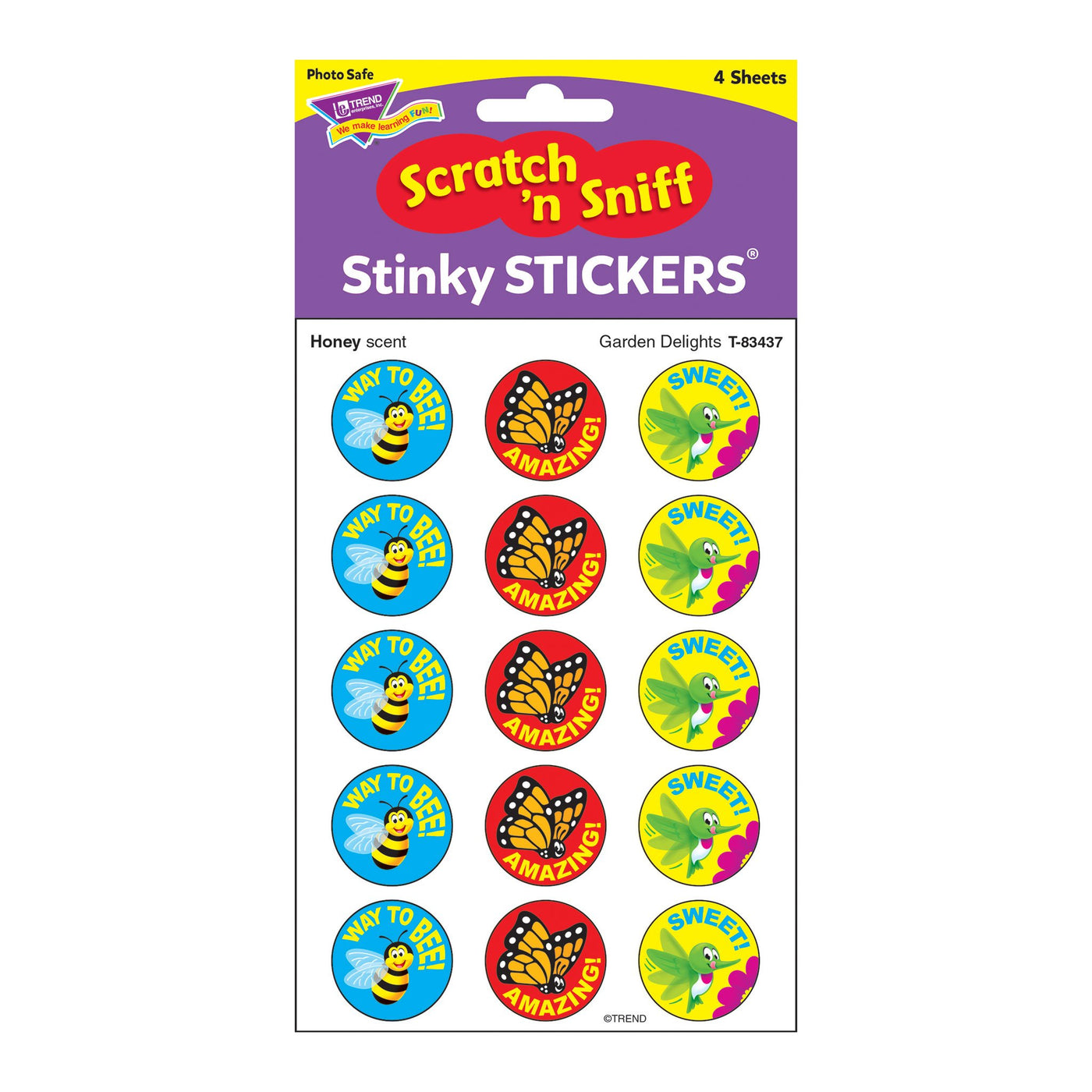 Scratch 'n Sniff Stinky Stickers Garden Delights, Honey scent T83437 ...