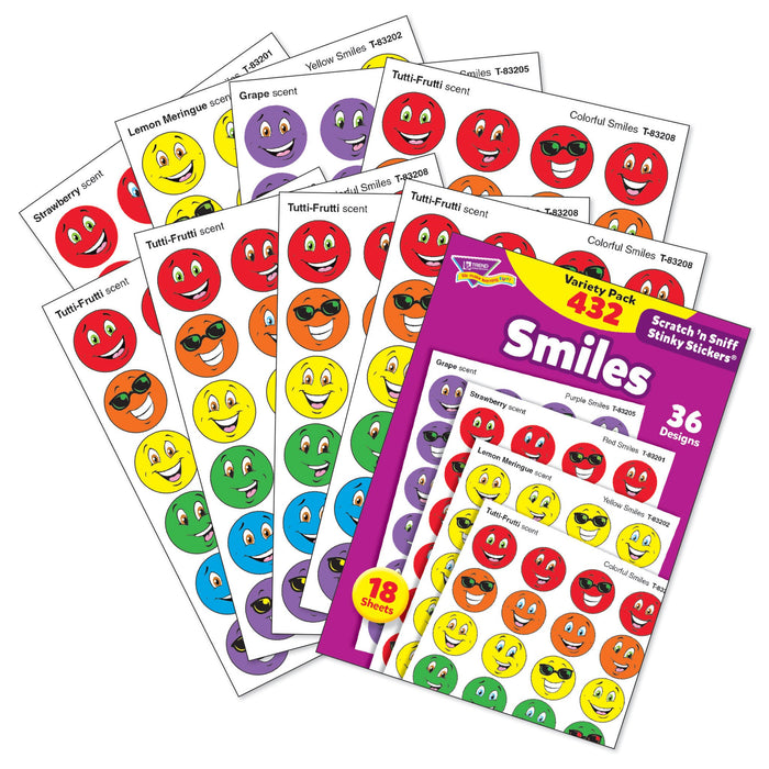 T83903 Sticker Scratch n Sniff Variety Pack Smiles