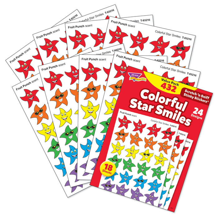 T83904 Sticker Scratch n Sniff Value Pack Color Star Smiles