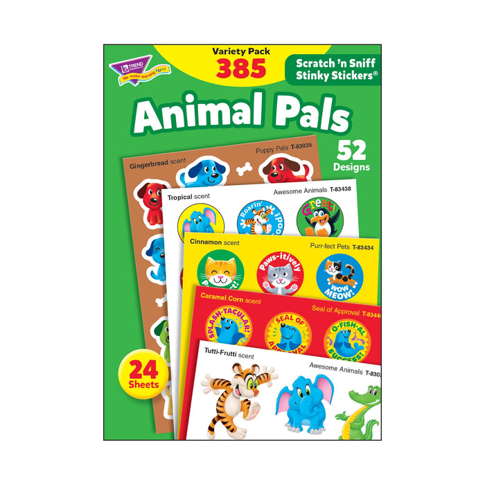 T83915 Sticker Scratch n Sniff Variety Pack Animal Pals