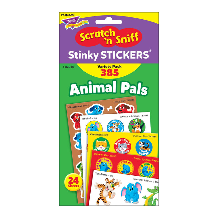 T83915 Sticker Scratch n Sniff Variety Pack Animal Pals Package