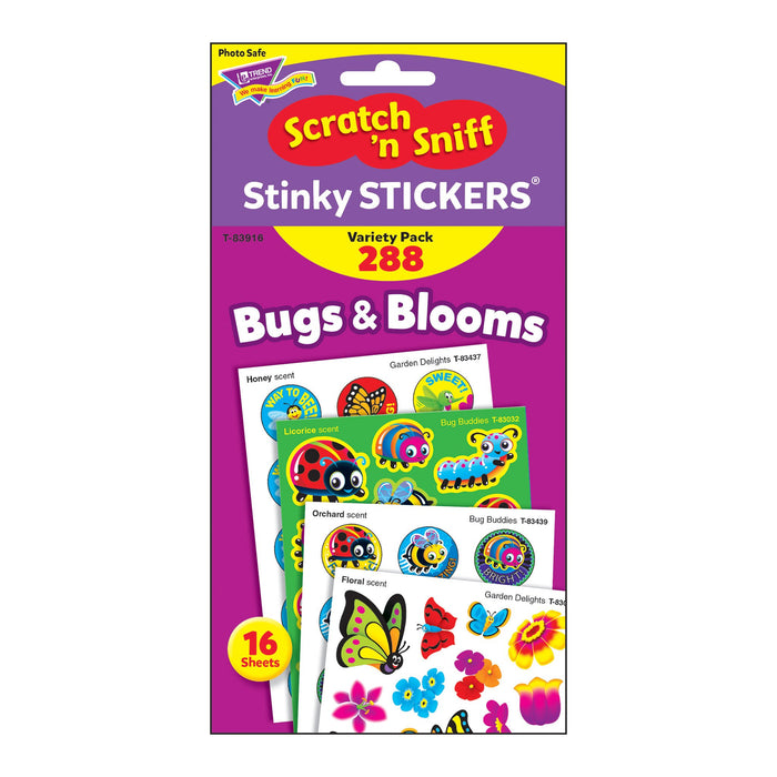 T83916 Sticker Scratch n Sniff Variety Pack Bugs Blooms Package