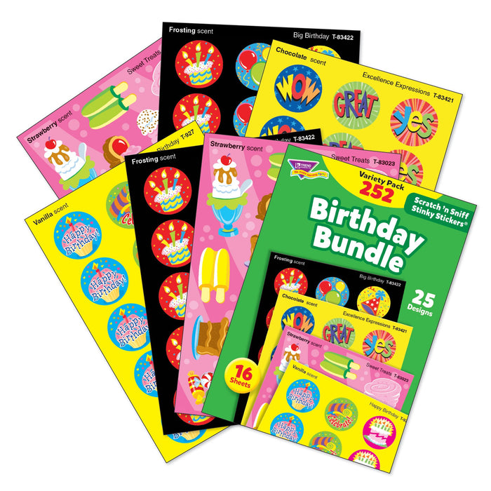 T83918 Sticker Scratch n Sniff Variety Pack Birthday Bundle