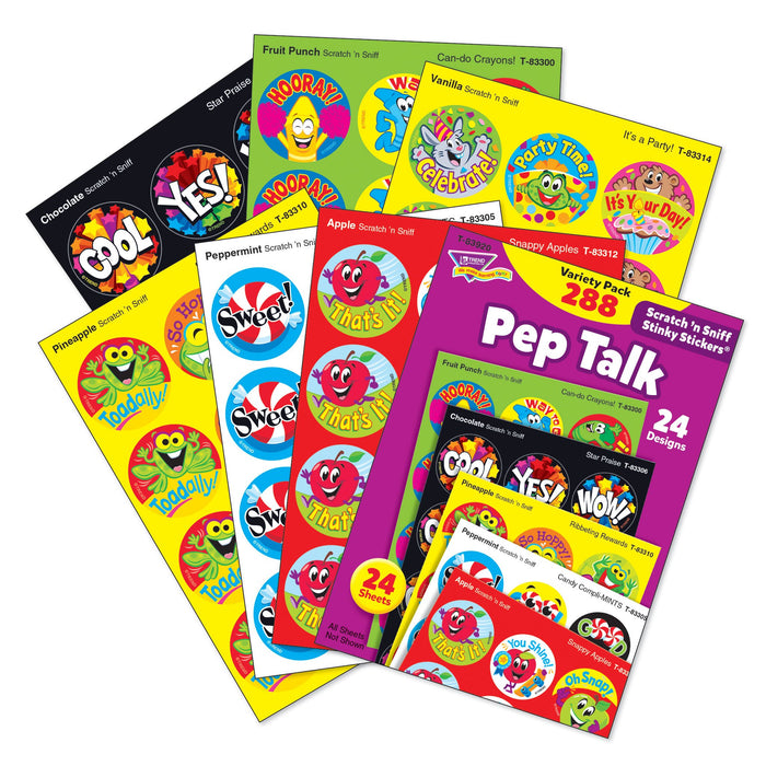 T83920 Sticker Scratch n Sniff Variety Pack Pep Talk