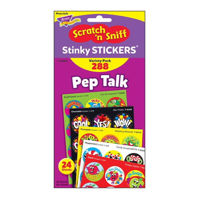T83920 Sticker Scratch n Sniff Variety Pack Pep Talk Package