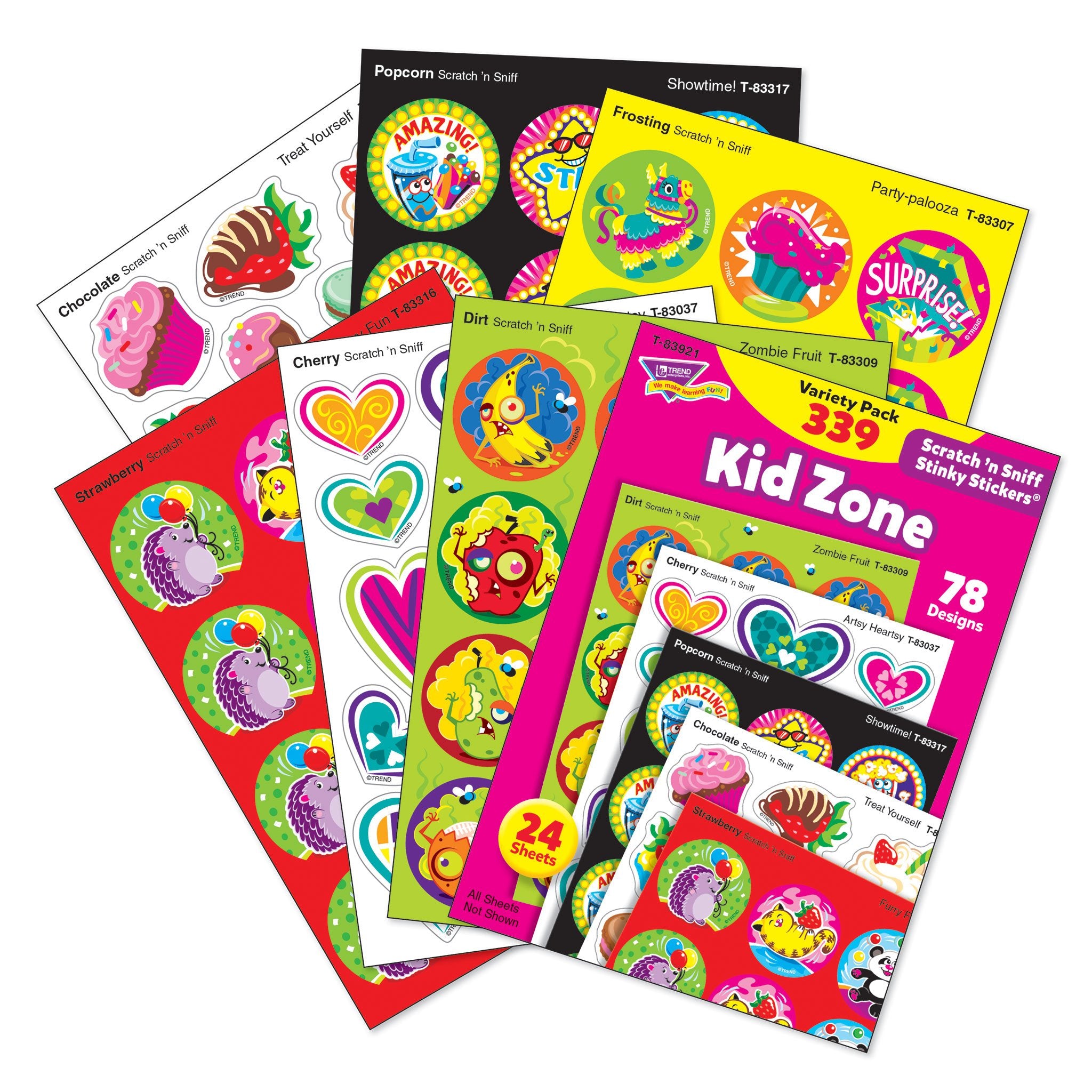T83921 Sticker Scratch n Sniff Variety Pack Kid Zone