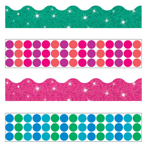 T90826 Border Trimmer 4 Pack Dots And Glitz