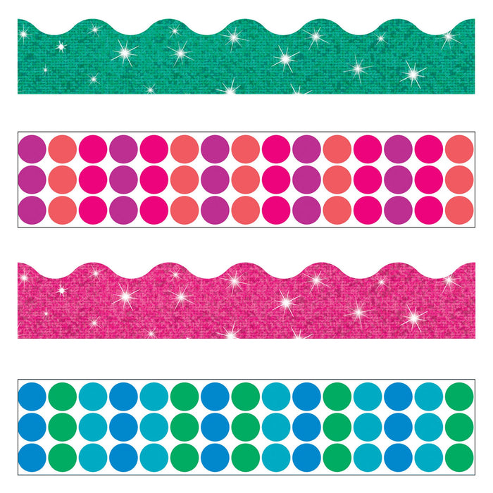 T90826 Border Trimmer 4 Pack Dots And Glitz