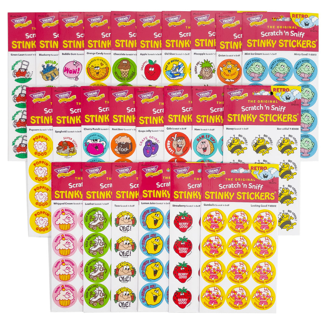 Retro Scratch 'n Sniff Stinky Stickers Inaugural Collector Set T90942