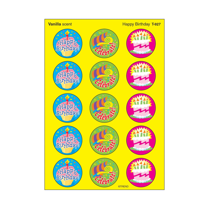 T927 Stickers Scratch n Sniff Vanilla Happy Birthday